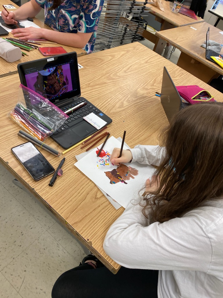 mnhs_Art's tweet photo. Drawing students working on their colored pencil project. https://t.co/Mz7mfABUpa