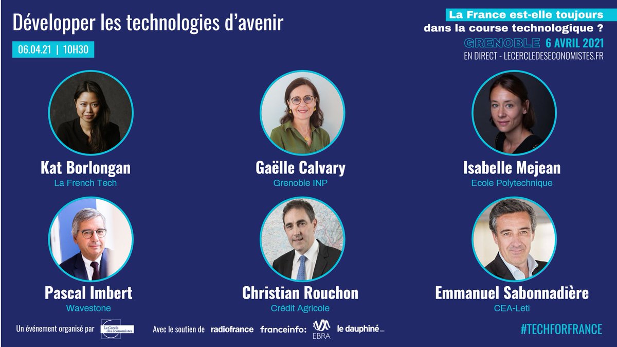 #techforfrance État stratège, investissement privé, soutien à la recherche : comment développer les technologies d'avenir ? 👩🏾‍💻

Le 6 avril, venez débattre avec <a href="/IsabelleMejean/">ISABELLE MEJEAN</a> <a href="/Katborlongan/">Kat Borlongan</a> <a href="/paimbert/">Pascal IMBERT</a> <a href="/SabonnadiereE/">Sabonnadiere Emmanuel</a>, Gaëlle Calvary et Christian Rouchon

➡️ bit.ly/techforfrance
