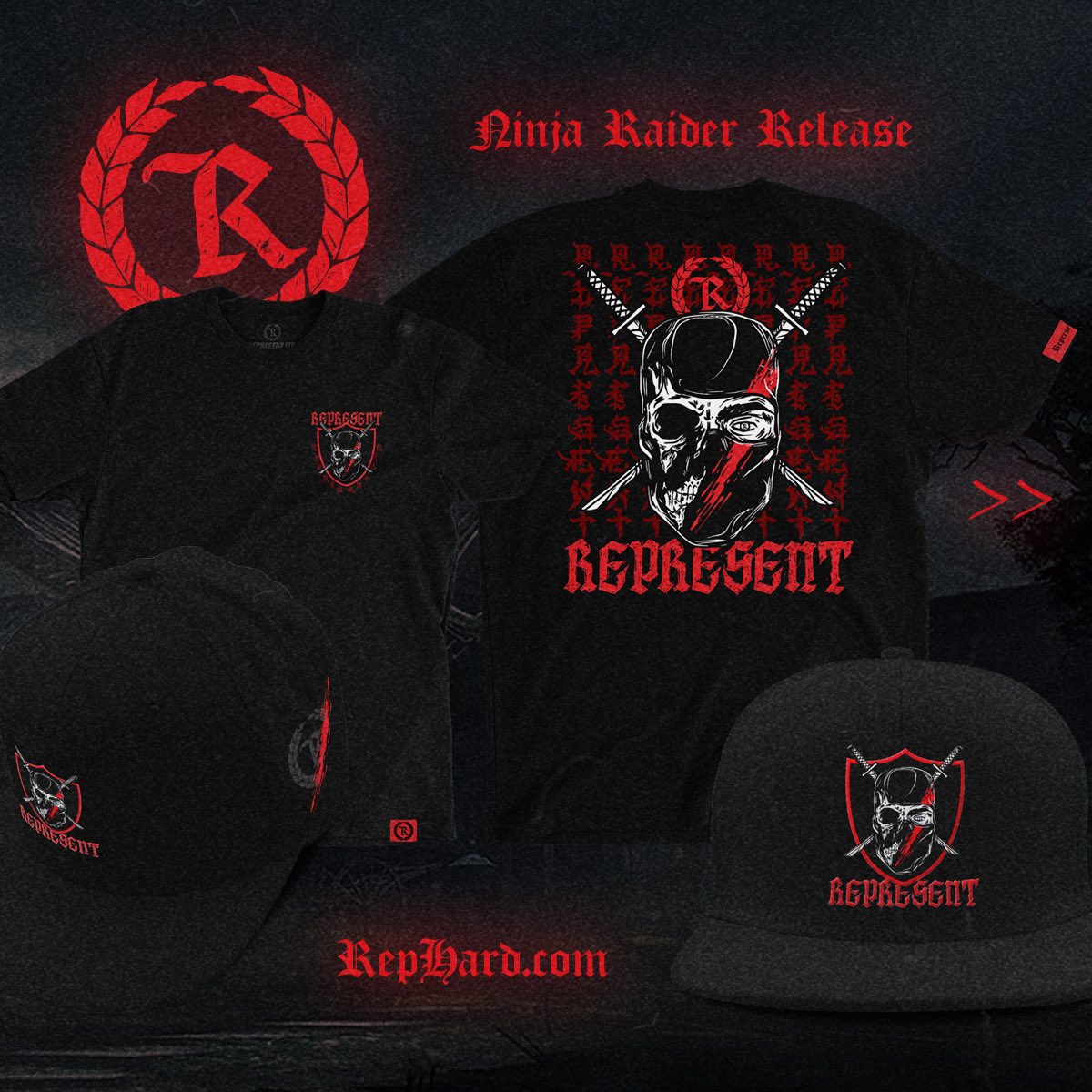 RepresentLTD's tweet photo. ALL-NEW DROP: NINJA RAIDER 🥷💯

https://t.co/u38ryYtB2r [ninja raider woven signature tee X classic snapback available now]

#represent #ninjaraider #ninjashit #ninjas #ninja #alwaysrepresent #rephard #neverestablished #stayreal #realninjas #alwaysforward https://t.co/ijZeXwGvu3
