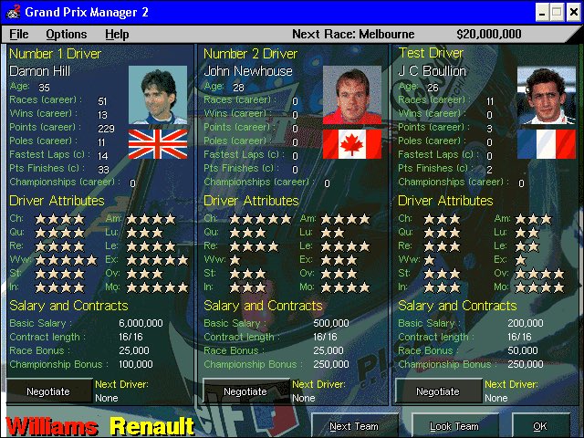 RayMullan's tweet photo. @UnracedF1 I Remember this from GPM2 in 1996 😂 the legend of John Newhouse, didn’t know it continued over in micropose’s other series of games. https://t.co/67m11p0zev