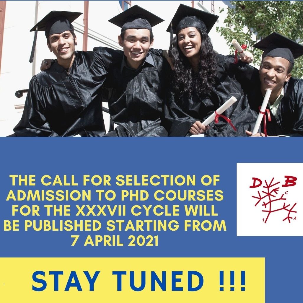🇬🇧  The new call for admission to the PhD courses a.y. 2021/2022 will be published starting April 7, 2021

🇮🇹  L'avviso di selezione per l'ammissione ai corsi di dottorato di ricerca per il XXXVII ciclo verrà pubblicato a partire dal 7 aprile 2021

dottorato.biologia.unipd.it