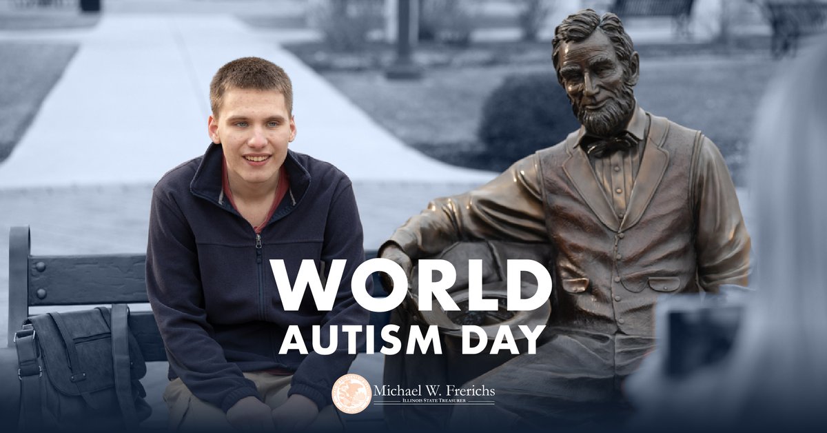 ILTreasurer's tweet photo. IL ABLE & the #ILTreasurer's Office joins the country and the int'l community to light it up blue and advance a world where people on the Autism spectrum live, learn and work alongside their peers, realize their dreams and participate in their communities. #WorldAutismDay https://t.co/wKa2sxVIBr