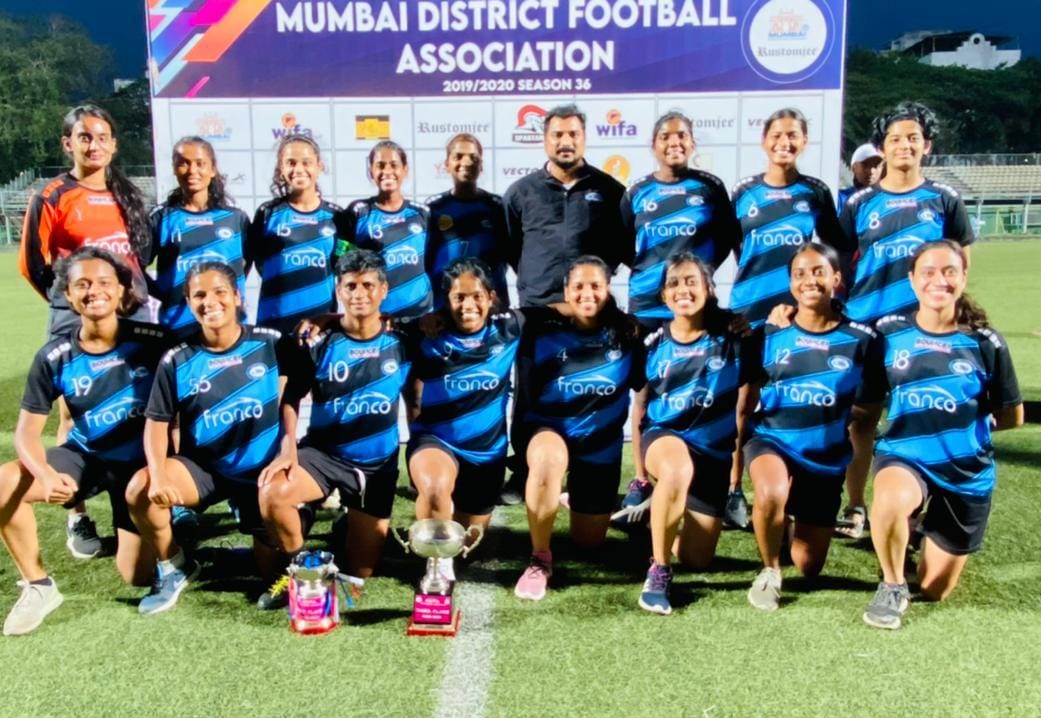 IndiaRushSC's tweet photo. Winning one match at a time, with a smile, that's how you make Football and friends for Life. 

The academy girls win the 3rdplace &amp; Best Player award at Mumbai Women's Football league.  Read On: https://t.co/dN7XetK2Dy

#ChooseToChallenge #IndiaRushSC #BounceIndia #FrancoJersey https://t.co/keQnTDsBzY
