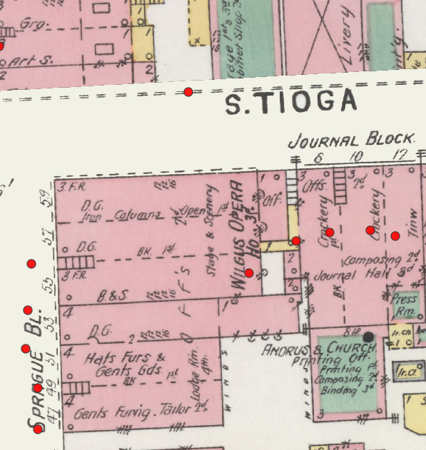 _HistoryForge's tweet photo. Happy #ArchivesHashtagParty! This listing on the 1898 #Sanborn Fire Insurance Map for #IthacaNY described this business as selling "Hats, Furs &amp; Gents Goods." Eagle eyed #Ithacans might wonder where the corner of S. Tioga and Sprague Boulevard  is today...? #ArchivesTipOfTheHat https://t.co/4ZBppPvWsn