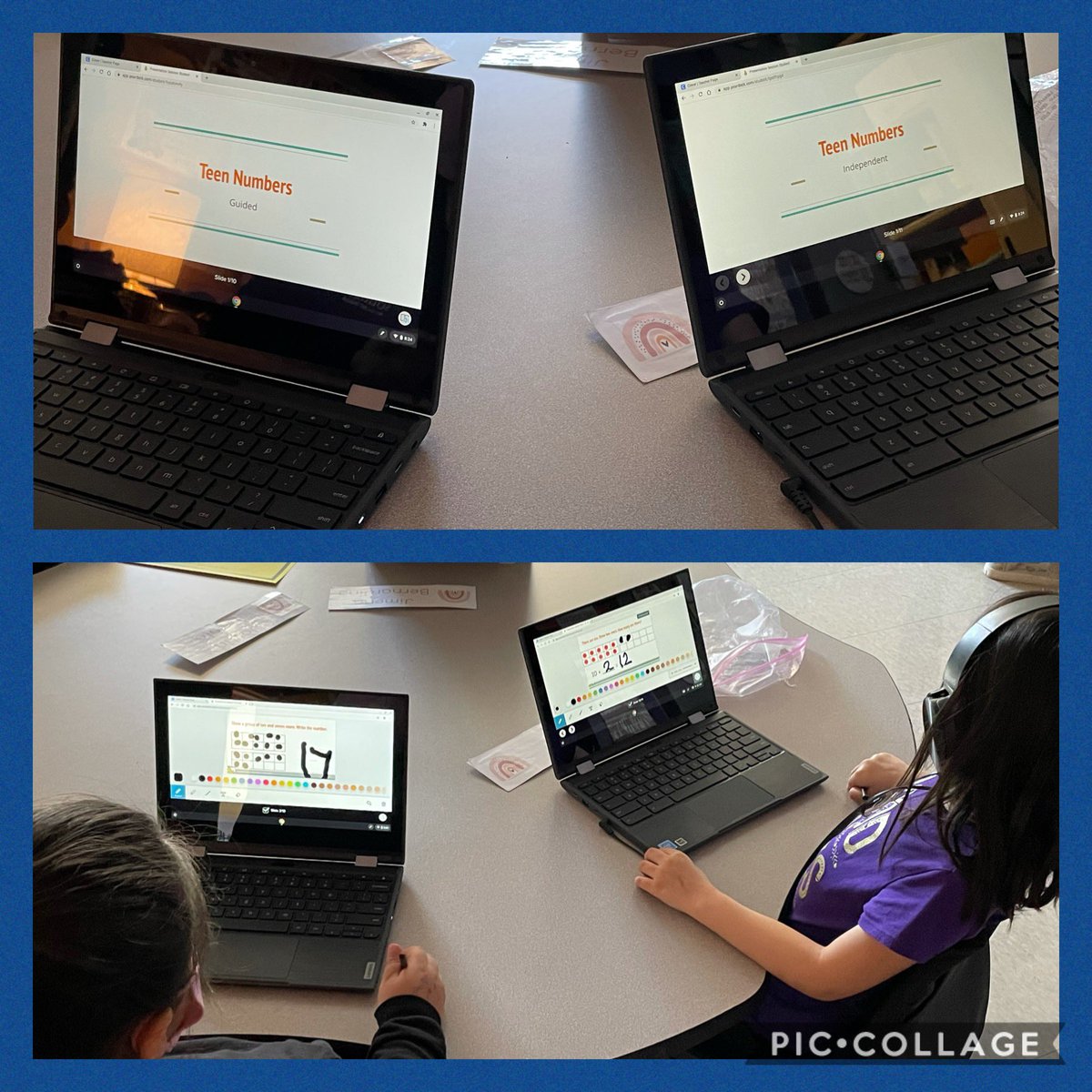 MsMarcumBGISD's tweet photo. Kindergarten @PBC_Elementary starts their day with a co-taught @PearDeck! Some Ss work through a self-paced deck with audio cues, while others participate in a guided deck- side by side!!! Impressive! Genius! 🍐 👩🏽‍🎓 💜 @H_Scheidegger &amp; Ms Costellow FTW🙌🏼! #somegoodpurplenews https://t.co/pj5nyzC7dG
