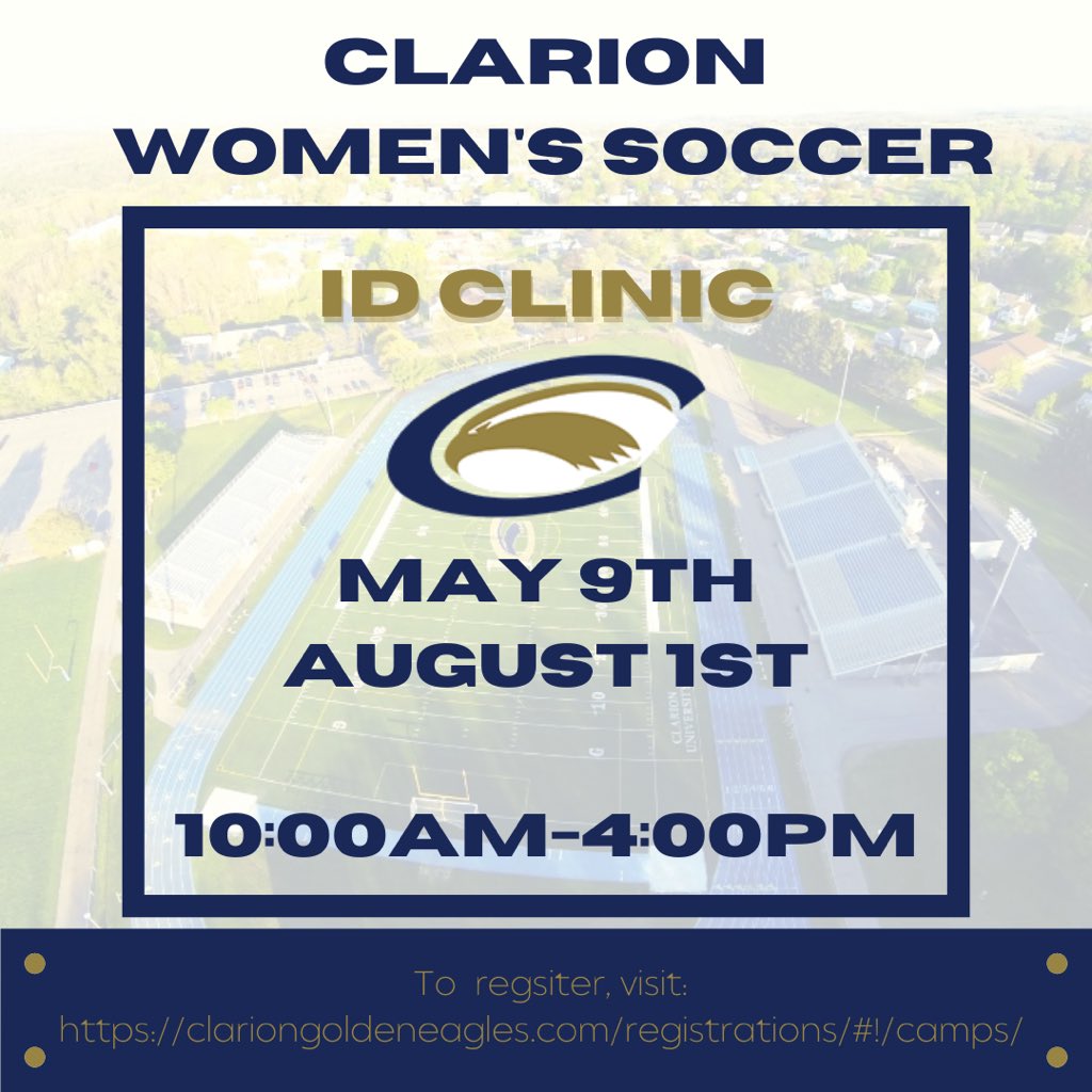 Clarion_Soccer's tweet photo. 🗣 Calling all future Golden Eagles 🗣    

           #WingsUp  |  #StayGolden https://t.co/9sIUdVVeBA