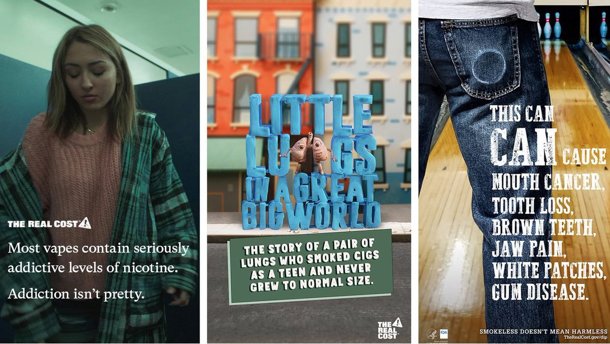 pascdoucet1's tweet photo. #TheRealCost campaign conveys a strong cigarette prevention messaging to teens. Through proper segmentation, @US_FDA pinpointed the exact persona of youth open to smoking &amp; "experimenters" to nudge them into changing their tobacco-related behaviours. #SocMarBU, check it out: https://t.co/bNm61RylPY