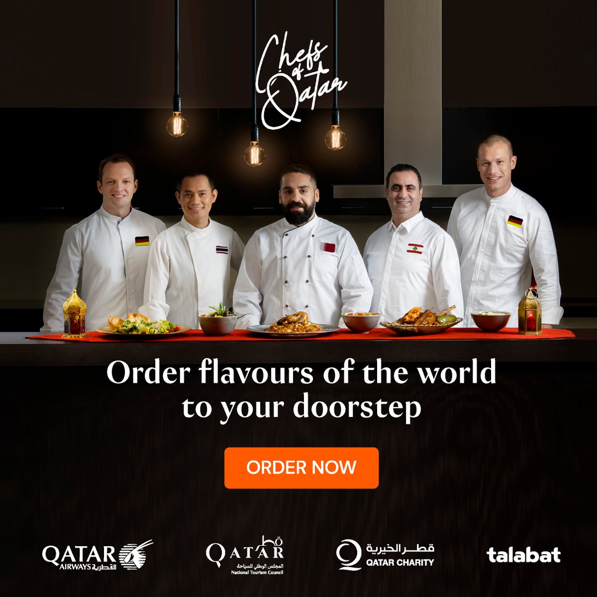 qatarairways's tweet photo. Enjoy delicious and scrumptious dishes prepared by some of the most renowned chefs in Doha. Just place your order via Talabat app from the #ChefsofQatar menu and enjoy you #Iftar. #RamadanMubarak https://t.co/CqjR8WzbxI