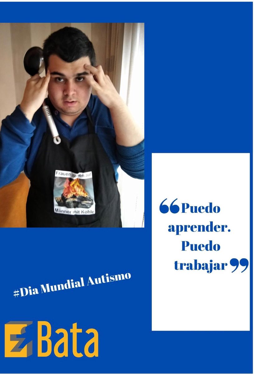 AutismoBata's tweet photo. Iago disfruta mucho de las labores de cocina y es un claro ejemplo de #puedoaprender #puedotrabajar #DiaMundialAutismo 
@Autismo_Espana https://t.co/t9Tfe46vPc