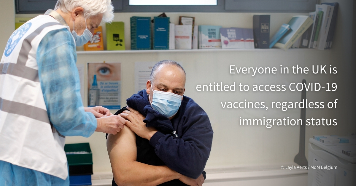 Everyone in the UK is entitled to free #COVID19 vaccination, regardless of immigration status.  

Our new translated #coronavirus #vaccine guidance can help migrant communities understand their healthcare rights.

Please share to save lives. doctorsoftheworld.org.uk/coronavirus-va…