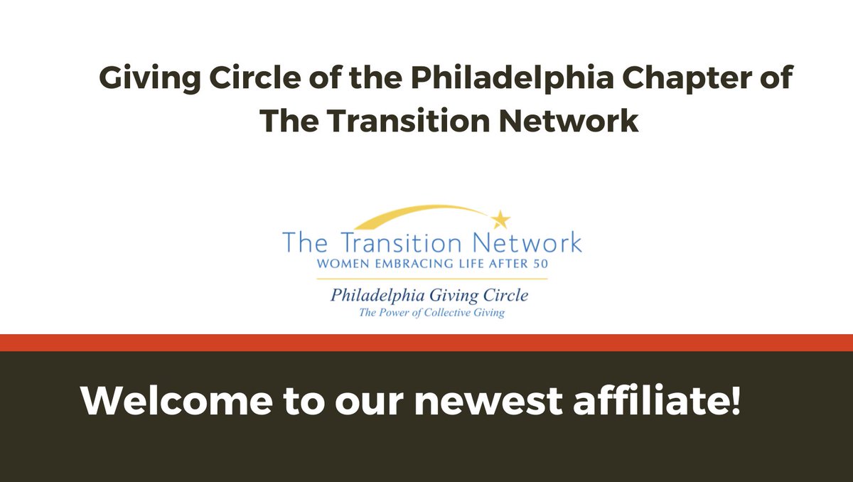 philanoswomen's tweet photo. Welcome to our newest affiliate, Giving Circle of the Philadelphia Chapter of The Transition Network @TTN_50Plus! 
Their mission is to improve the lives of women, children and youth in Philadelphia. 
https://t.co/ETsthxUVNq

#PhilanosAffiliate
#PhilanosWomen
#WomeninPhilanthropy https://t.co/yP8cyivAFi