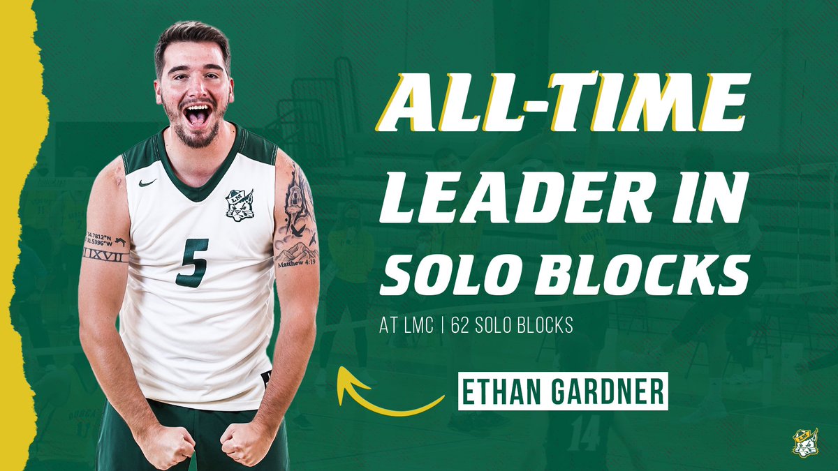 We would like to extend a HUGE congratulations to Ethan Gardner who, as of yesterday, became the all-time leader in solo blocks at Lees-McRae! 🤩 🏐

<a href="/LMCBobcatVolley/">Lees McRae MVB</a> | #BEmore