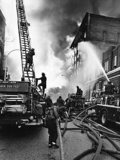 STLyesterday's tweet photo. #OnThisDay The 1976 Heyday fire along Locust Street was one for the ages https://t.co/6kAADnb5X5 https://t.co/XqSTeoVzSg