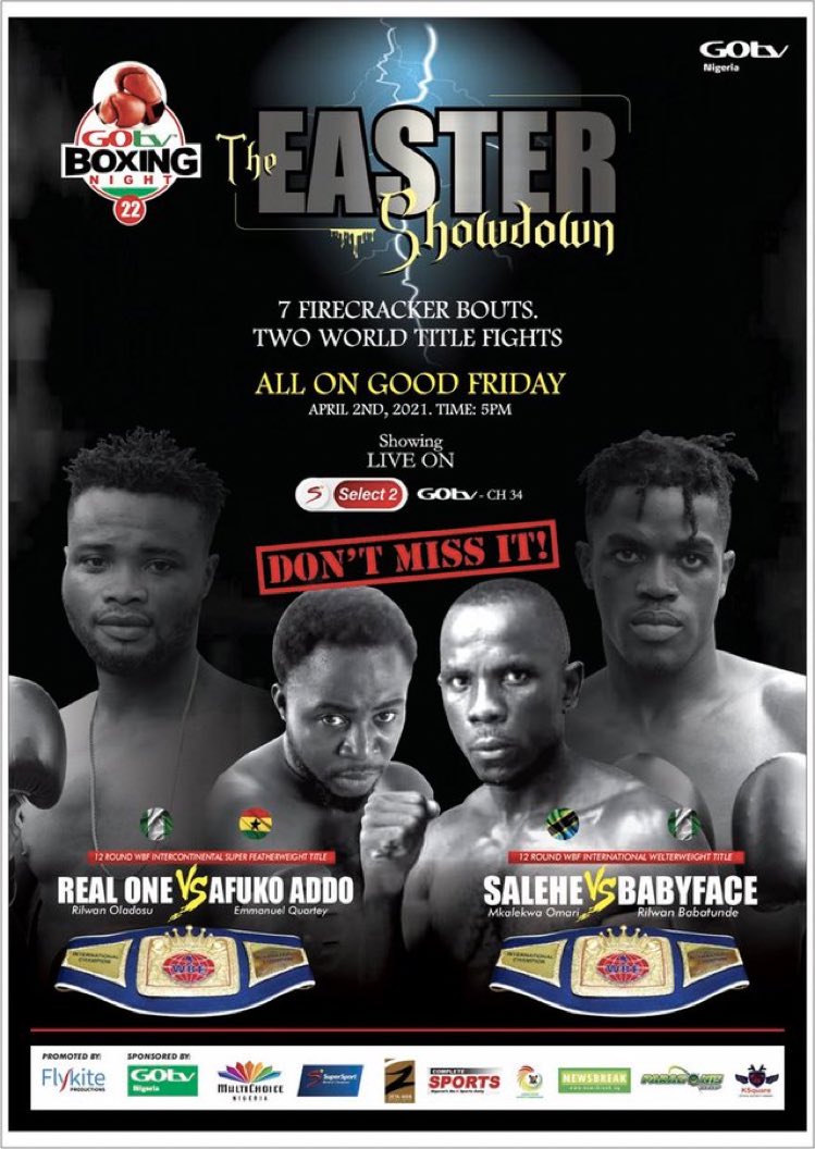 tiggrr000's tweet photo. I bet yโall donโt want to miss the clash of the titans and heavy weights on GOTV today starting from 5pm.
#GOtvEasterBoxingNight https://t.co/VPgyqPQgfl
