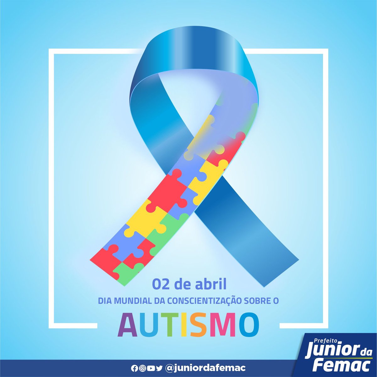 juniordafemac's tweet photo. 💙 DIA MUNDIAL DA CONSCIENTIZAÇÃO SOBRE O AUTISMO

Compreender, respeitar e amar. Todos nós somos peças fundamentais nesta conscientização.

Durante todo o mês de abril o painel Eu ❤ Apucarana ficará iluminado com a cor azul, simbolizando o mês do autismo!

#autismo #autistas https://t.co/Ds4X4UFyDv