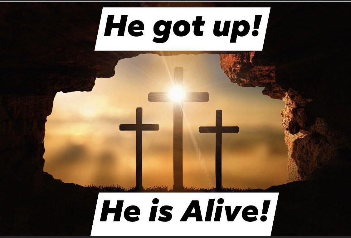 VRutledge2016's tweet image. Holy Week- a week of celebration-And an exciting weekend to look forward to. It looked very dark, &amp;amp; hopeless, But He got up! 
His getting up allows us to get up &amp;amp; to stay up everyday!         Jesus is the true &amp;amp; living Lord, &amp;amp; still available to all that will accept him.Will you?