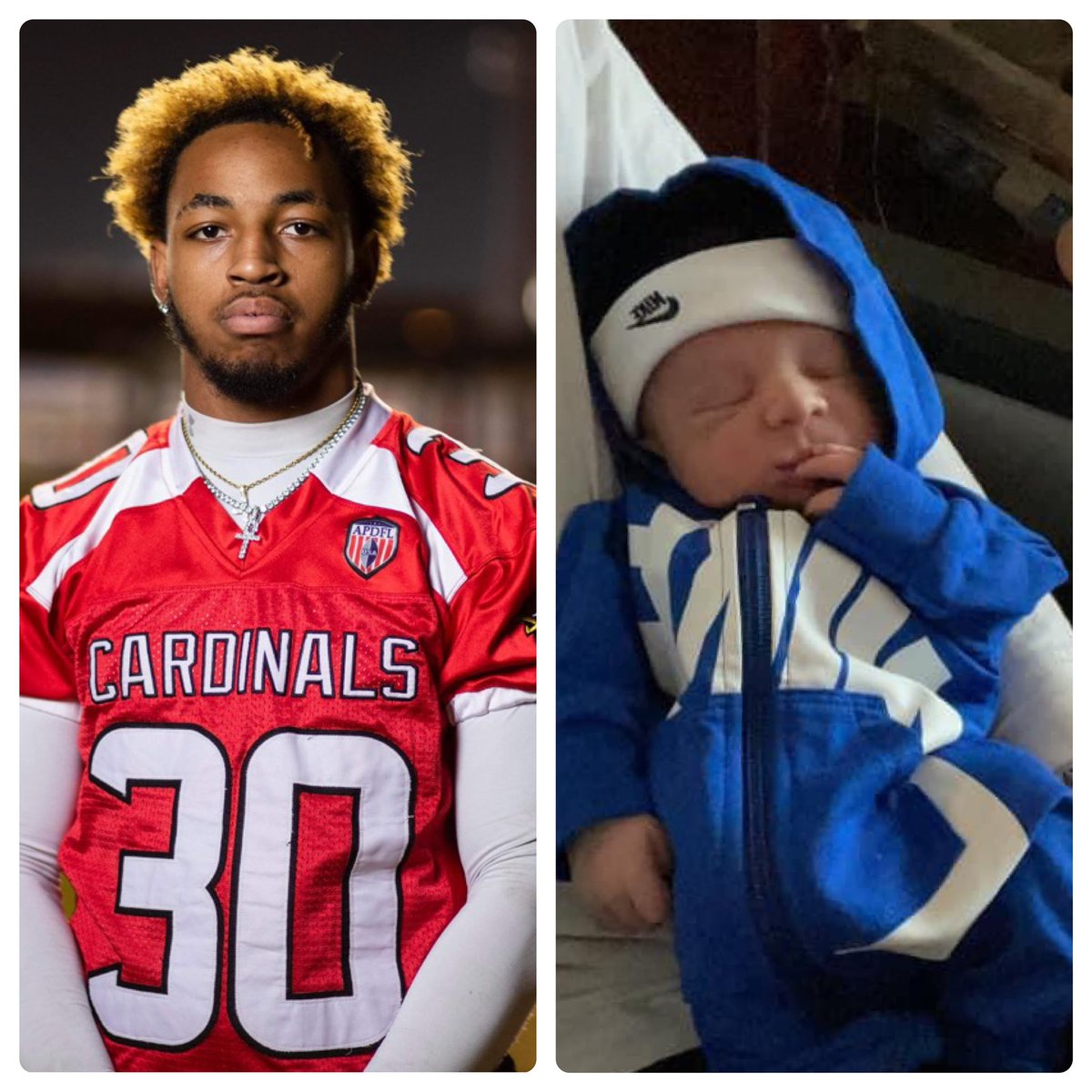 BayouLacombe's tweet photo. We would like to give a warm Cardinal Welcome to the two newest members of our #birdfamily! OT Morris Batiste and his son Kingston and DE Demoriea Dorsey and his son Demoriea Jr. Congratulations to you both!
#asone #birdgang #morethanfootball #thenorthshoresteam #apdfl #gocards https://t.co/5J3QG2pp4Z