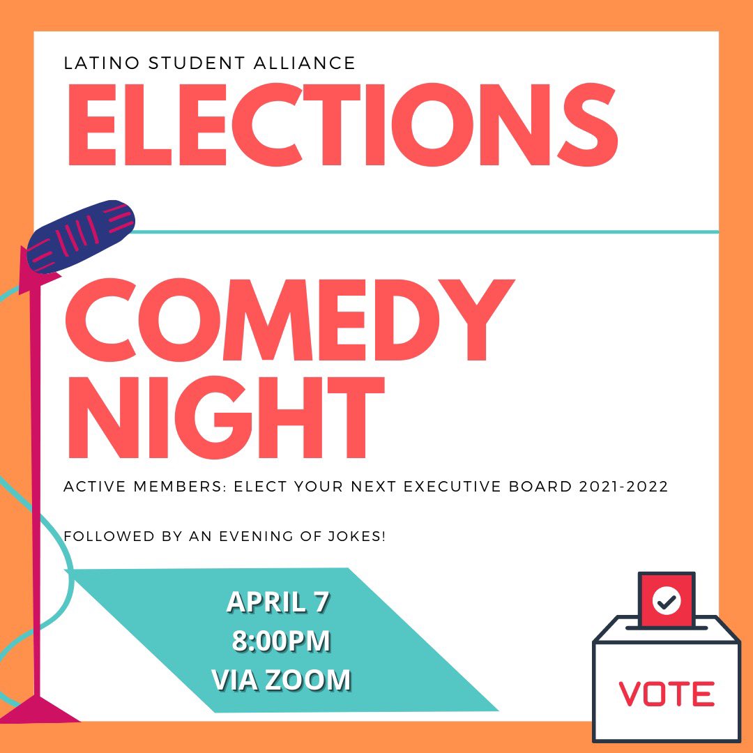 Calling all active members! Please join us next Wednesday for elections followed by an evening of jokes🥳