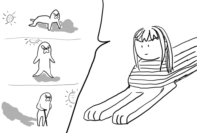 りんムジ 朝は4本昼は2本夜は3本足の生き物 