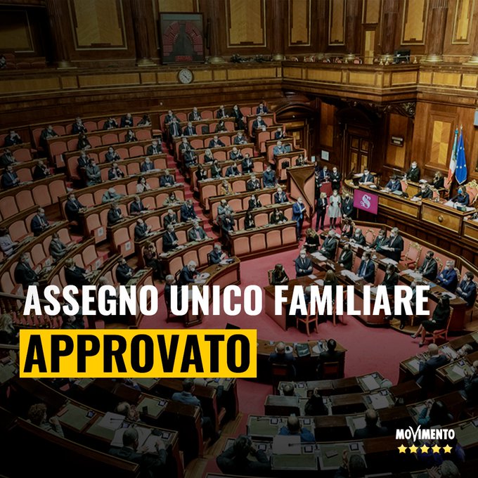 Con la firma del  , l’#AssegnoUnicoUniversale è legge. Un risultato importante, fortemente vo....