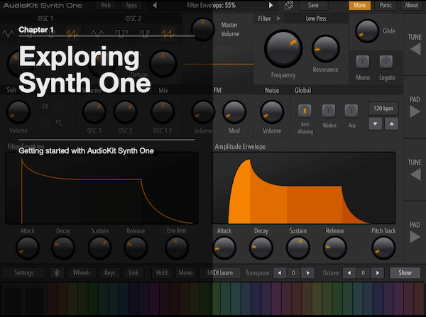 AudioKitPro's tweet photo. EXCITING NEWS: Synth One guide book by world-class sound designer @francispreve released today! It’s free. Synth One is the most popular synthesizer on iPhones & iPads. Now with this book, it's a completely free way for people to learn synths: https://t.co/nRZEcbWh9o https://t.co/wmU3R6Gslr