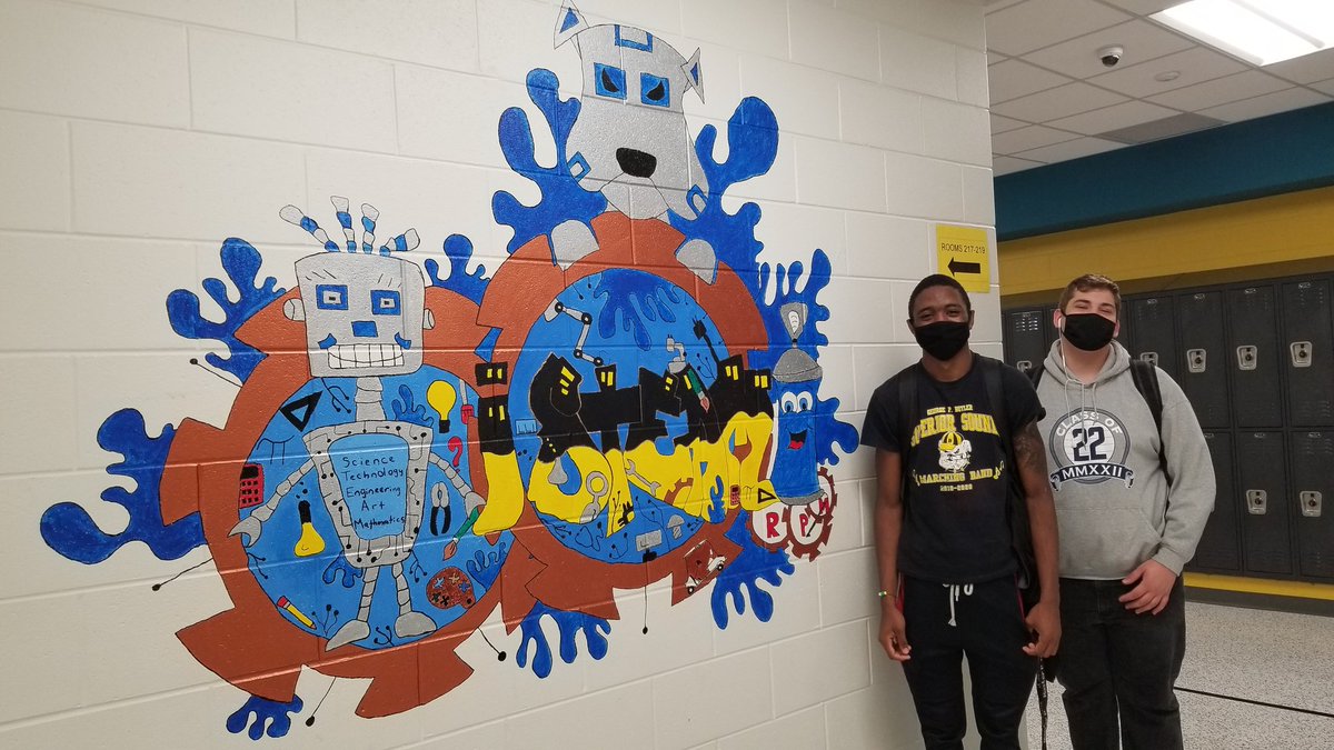 TiffanyWeser's tweet photo. #steamteams The Butler Art Dogs finished their ISTEAM mural today. Even has the RPM logo to represent one of the great programs with Richmond county schools. @RCSS_GA #artdogs https://t.co/1lPjwW2BU0