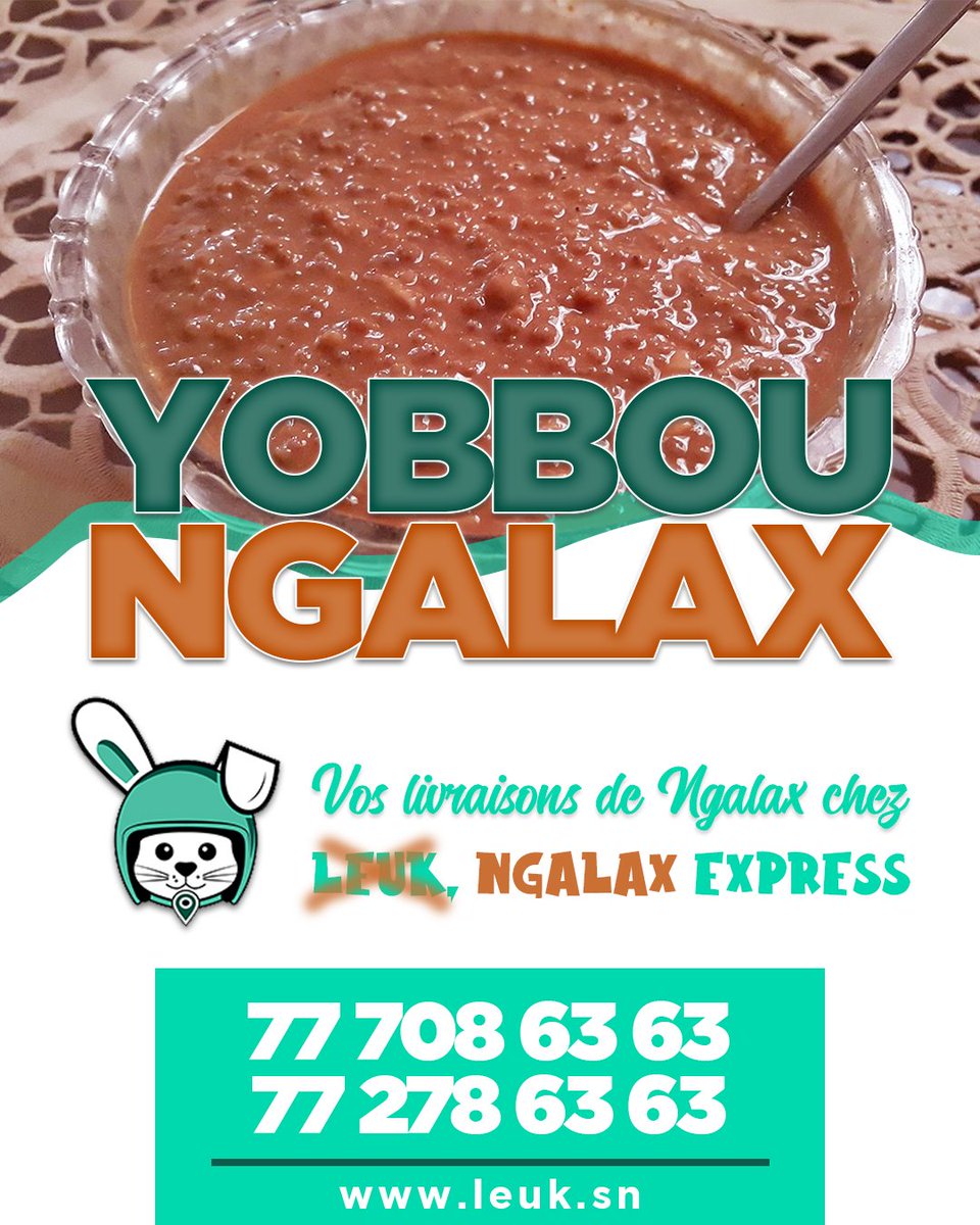 ExpressLeuk's tweet photo. Vos livraisons de #Ngalax à partir de #300F chez #leukexpress, oups Ngalax Express....
77 708 63 63.
#LeukExpress #MuusTeGaaw #Livraison #Dakar, #vente_en_ligne #Sénégal #PME #PMI #livraisonADomicile #delivery #achatenligne #venteEnLigne #avendre #home #Ecommerce #tl221 #Kebetu https://t.co/Lk95tymVu6