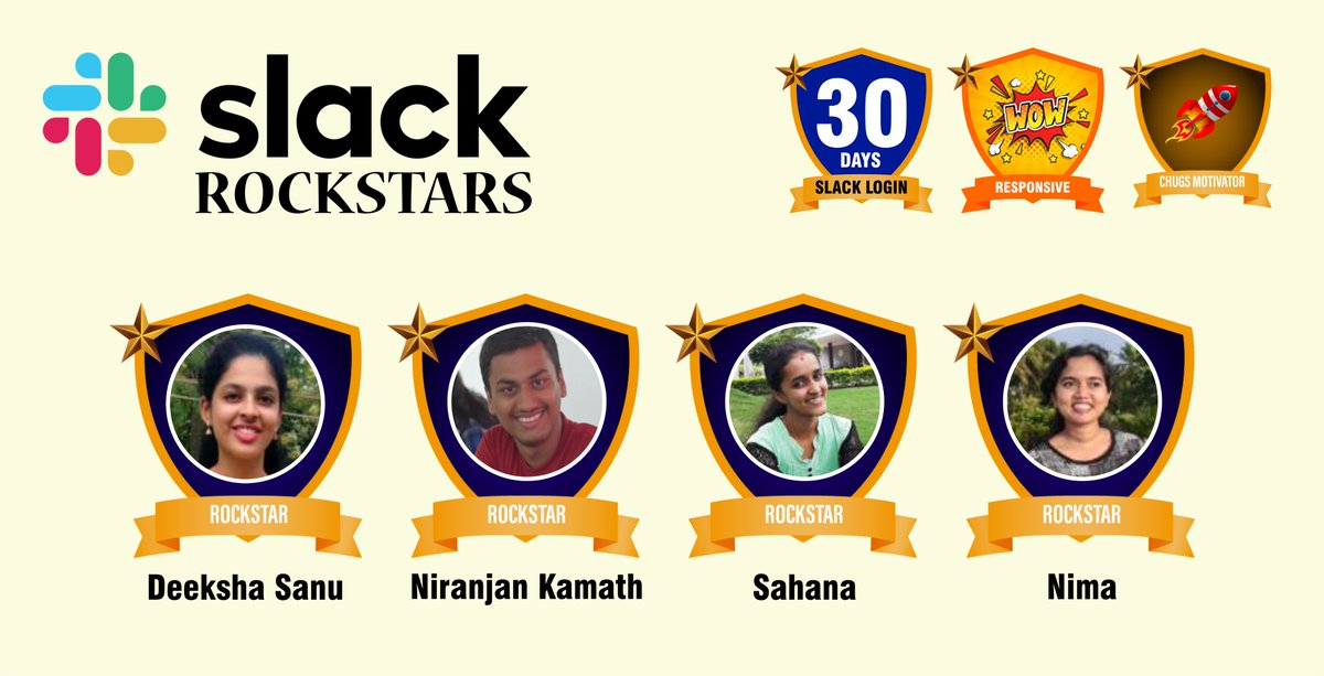 SushikshaWkc's tweet photo. We have our Rockstars of the month who have immensely motivated fellow scholars by writing heartfelt messages and reactions in our #Slack workspace. Congratulations all. Keep rocking!

#WorldKonkaniCentre #WKC #Sushiksha #VAA #VKSSF #Mentorship https://t.co/VciQdxoSYW