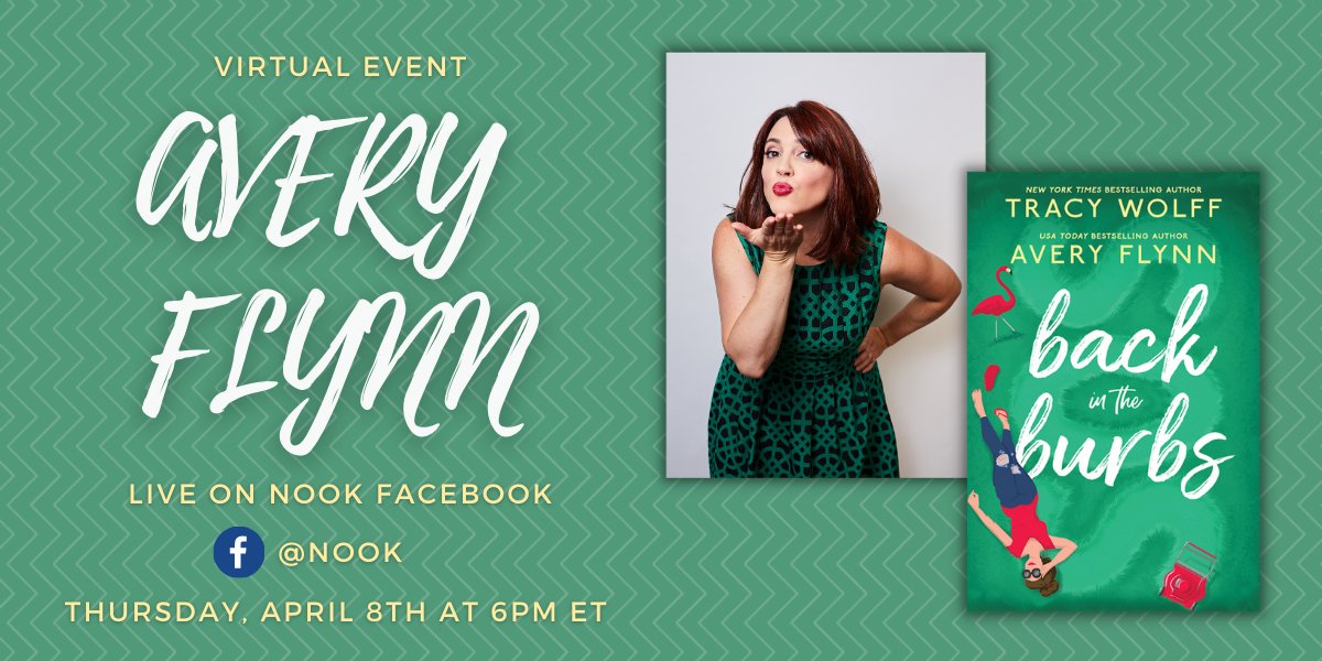 nookBN's tweet photo. #NOOKEvents: First rule of surviving the burbs? There is nothing that YouTube and a glass of wine can’t conquer.
Join us on Thursday, April 8 at 6 PM ET when @AveryFlynn discusses BACK IN THE BURBS, live on our Facebook channel! https://t.co/qBU8KzlKhz https://t.co/IDZwfK3iM2