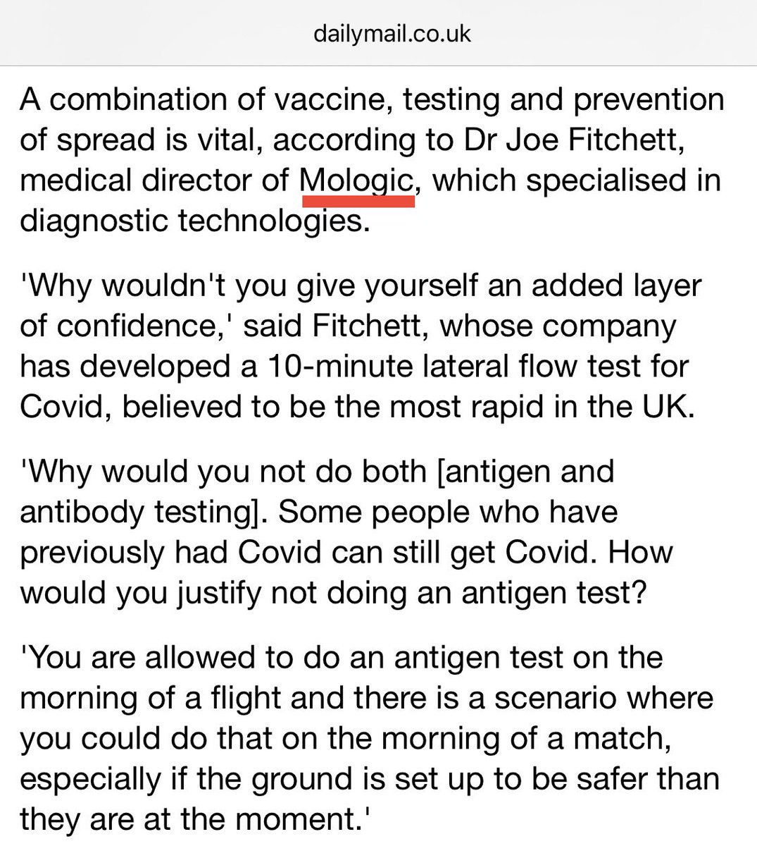 Shredz90's tweet image. #ODX #ABDX

CIGA, the UK-RTC and Mologic all specifically mentioned 💉🧪

@OmegaDiagnostic in amongst the thick of it 💥

dailymail.co.uk/sport/sportsne…