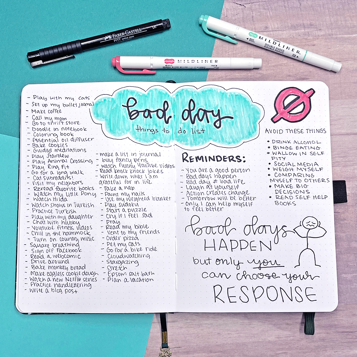 planmindfully's tweet image. Bad days are normal, but don't suffer too long! What do you do to feel better when you're having a bad day?

#bulletjournal #mentalwellness #badday #journaling
