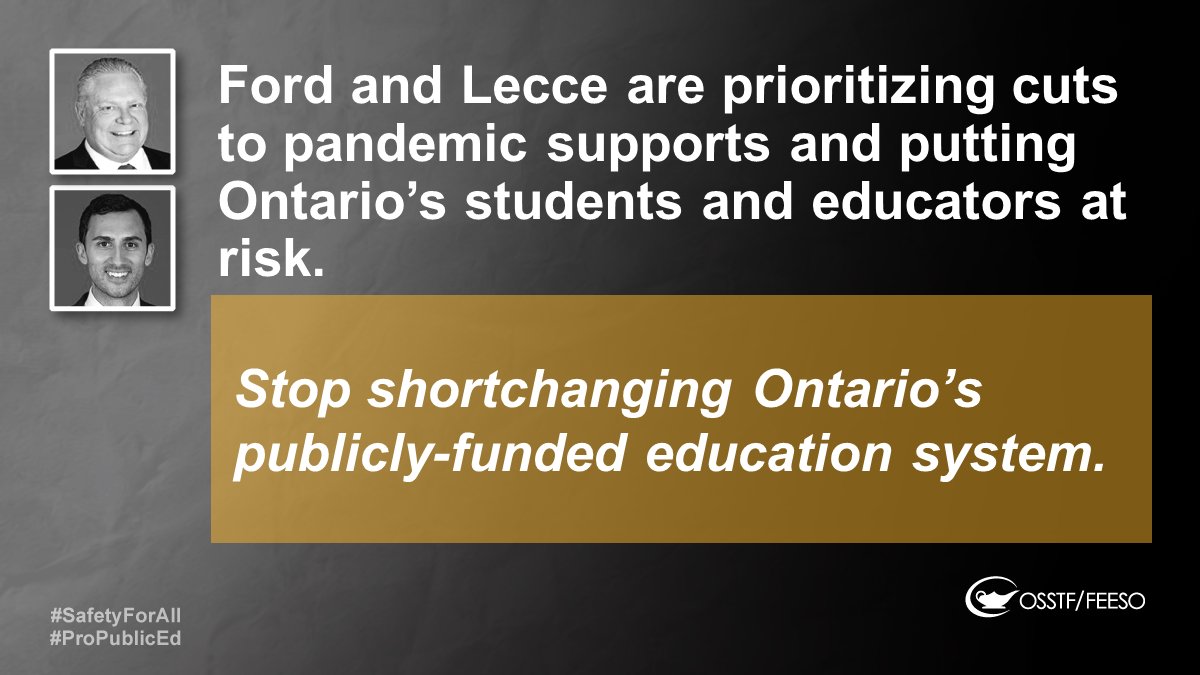 With 1 in 4 schools currently having an active reported COVID case, the gov't thinks replacing emergency COVID funding w political 🥕🥕 is what families in #OntEd really want. This leaves students + staff remaining in unsafe buildings.

#OSSTF #SafetyForAll #OnPoli