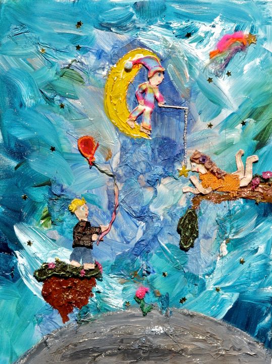 AmyOes's tweet photo. Featured Art of the Day: "Fishing for Stars". Buy it at: https://t.co/MnF3pksZJs https://t.co/w5K415suQy