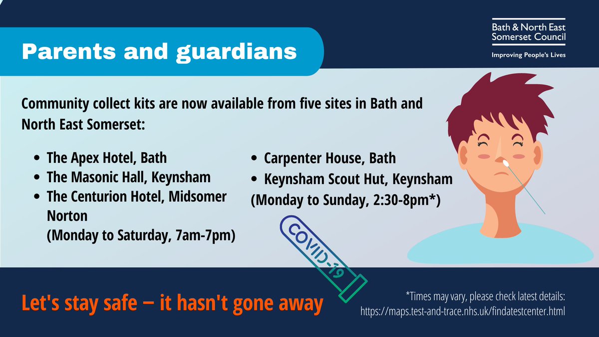 Do you have school age children? it's important to still test during the Easter break.
#Covid19 test kits are available for you to pick up anytime between 7am-7pm Mon-Sat at the following places👇