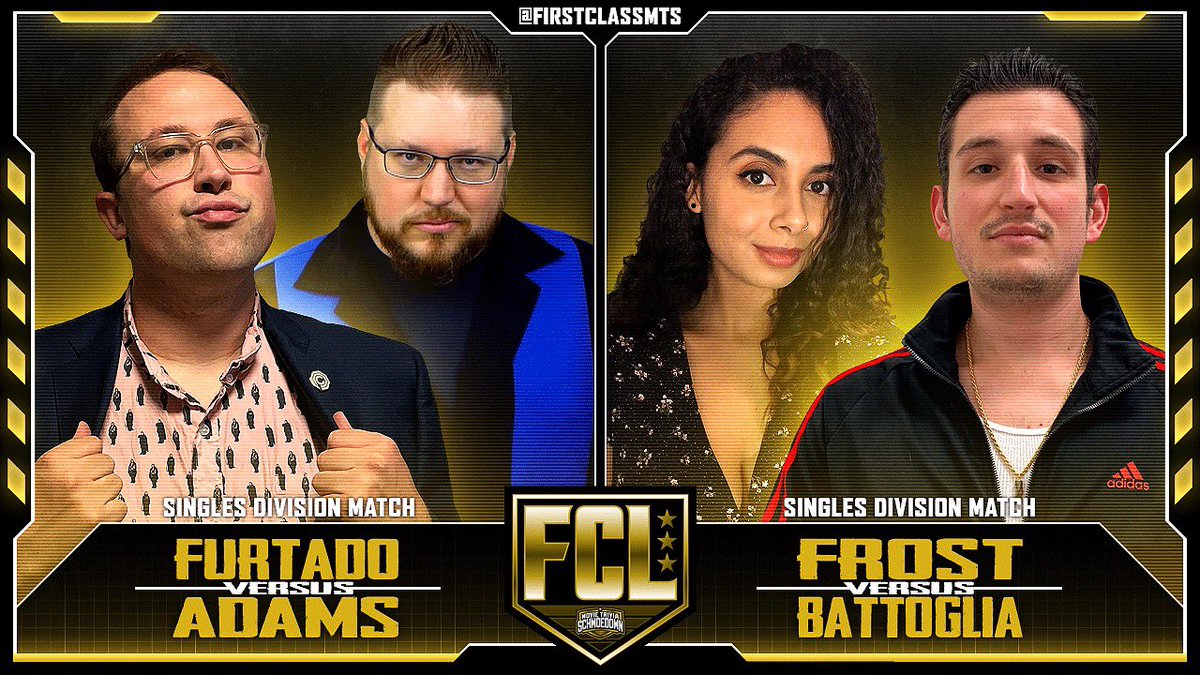 bradgilmore's tweet photo. Going down this Tuesday on @TheSchmoedown Twitch channel! We have our second edition of @FirstClassMTS. This week @RobertAdamsMLP takes on @AndrewFurtaco and @imon_Snow battles @GeraldBattoglia! This Tuesday at 3! https://t.co/kPWfjnmGba