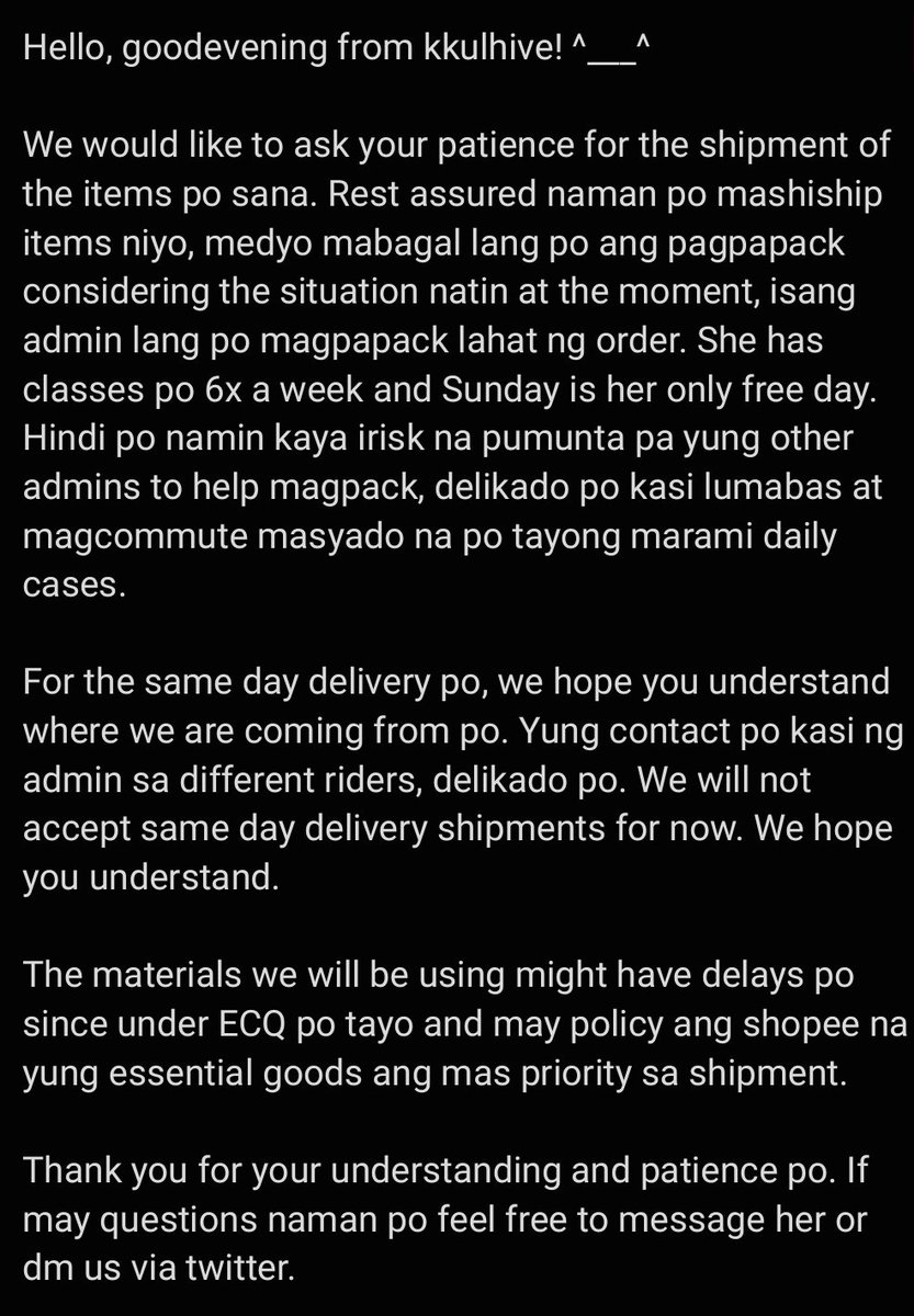 kkulhive's tweet photo. #khive_updates
04/02
β emails for shipment was sent earlier today, if you haven't received yours yet please send us a dm. ππ» https://t.co/OpZJx5Vxoo