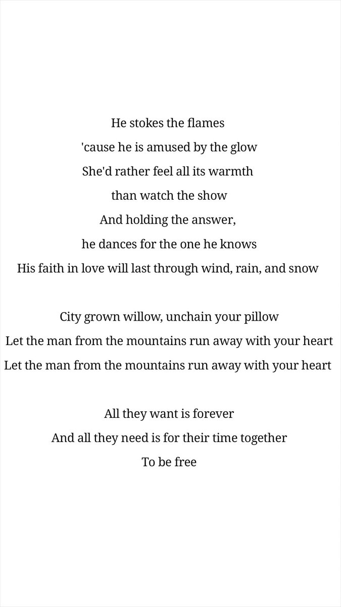 acklesdaiIy's tweet photo. lyrics for city grown willow by radio company https://t.co/ebLPR5BpXC