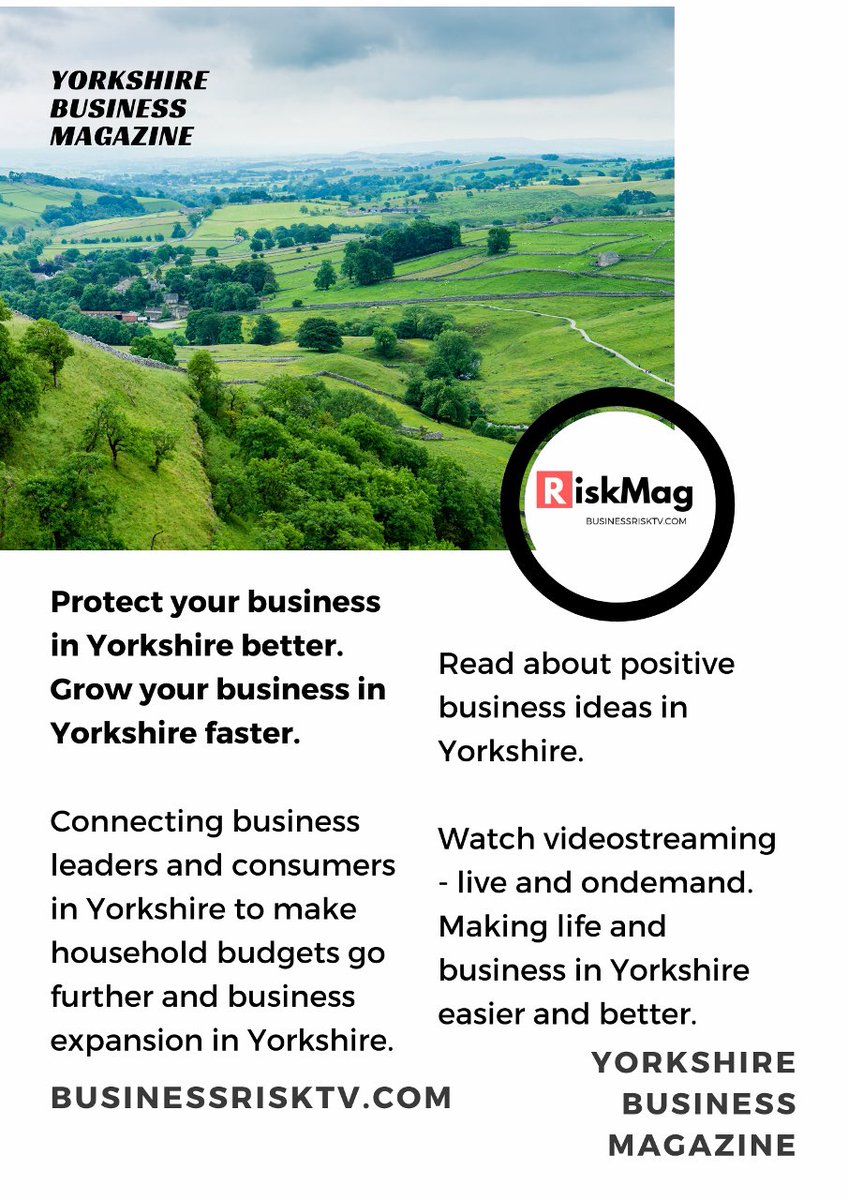 Yorkshire Business Magazine 
businessrisktv.com/directory/york…

#BusinessRiskTV #ProRiskManager #ERMtv #Yorkshire #YorkshireBusiness #BestOfYorkshire #Yorkshire500