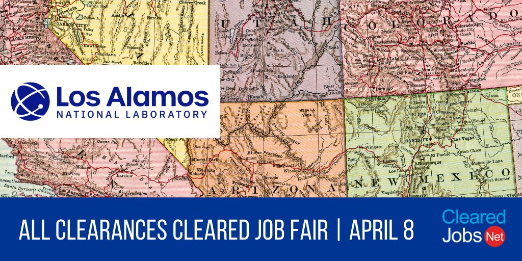 ClearedJobsNet's tweet image. Talk with @LosAlamosNatLab at the April 8 Western #ClearedJobFair clearedjobs.net/job-fair-compa… #LinuxEngineer #CloudEngineer
