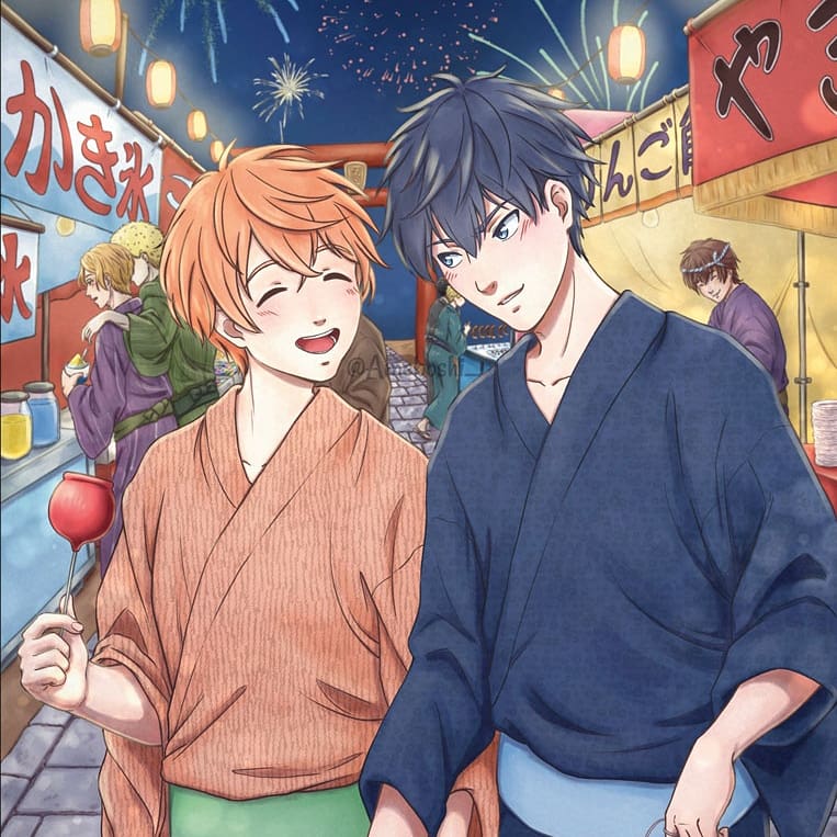 Ame Jw Madrid Here S My Mafuritsu Full Piece For The Given Seasons Zine This Couple Always Makes Me Soft Also There S Two More Couples In This Image Did You Find