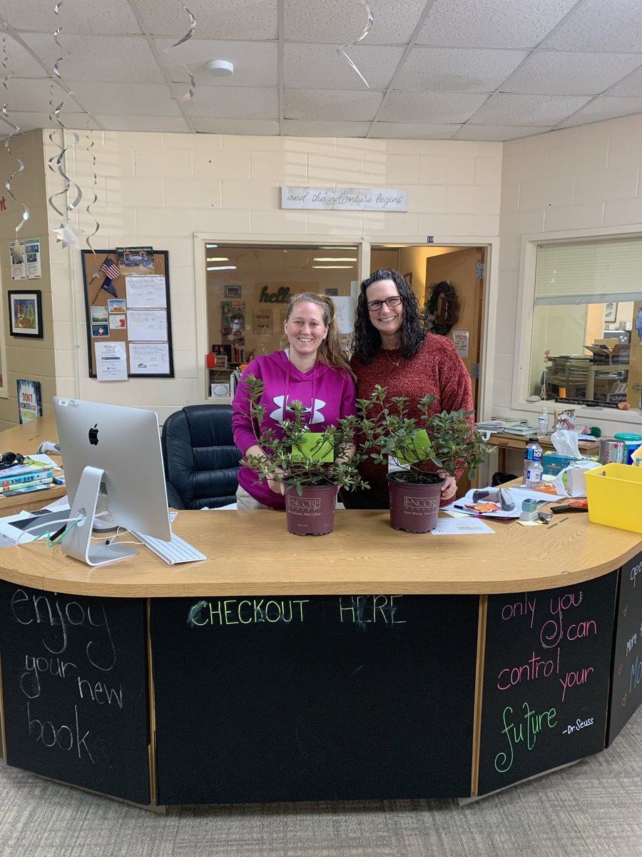 JackPNixSchool's tweet photo. JPN is proud to celebrate the hard work of these two ladies, Carla Williams and Wendy Bowen, who work daily in our media center! Happy Media Specialist Day!😃 #whitecomagic #wcbemore https://t.co/iPVFT9IBSI