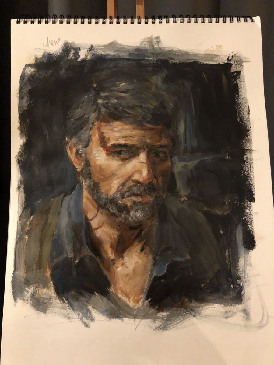 Naughty_Dog's tweet photo. Blown away by Chen's awesome painting of Pedro Pascal as Joel -- we're beyond excited for the show!

Submit your own creations here for a chance to be featured: https://t.co/rkNPoi2lDv https://t.co/SlUKX90ZEd