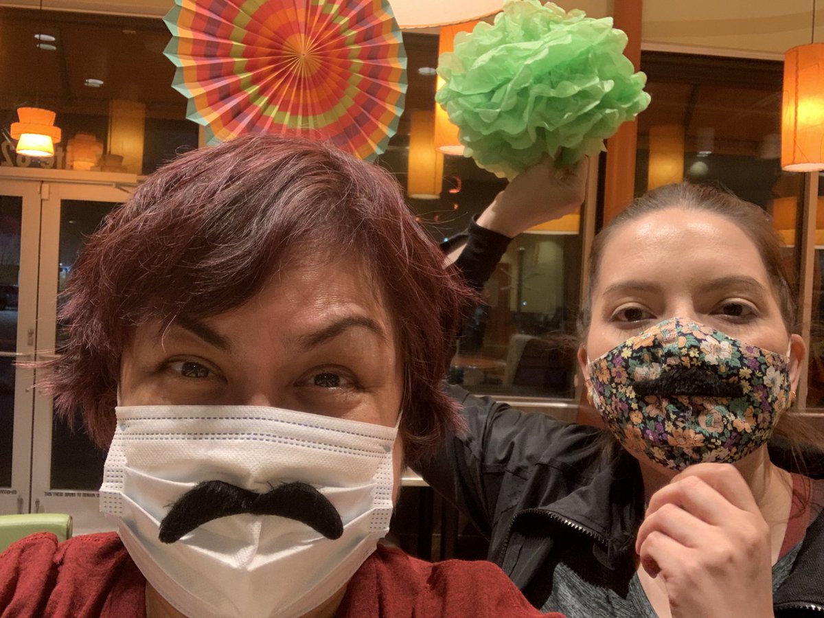 Chiintex's tweet photo. It’s a Happy 15th Bday to Snooze! A great place to work, eat and save the world! @SnoozeAMEatery #bestjobever #cakeandmustaches https://t.co/hYsg5sncr3