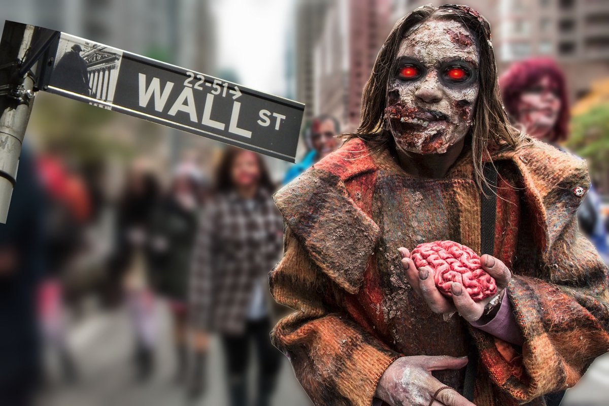 It's a zombie economy. For 40 years, we've eroded the wages of workers and transfered their share of profit and productivity to owners of capital. This is a problem, because people need money to buy things, and if they run out of money, they stop buying and profits vanish.1/