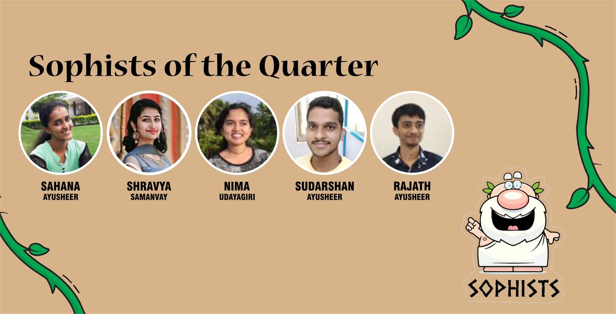 SushikshaWkc's tweet photo. Apart from Team Urja, there were other members at the top of the leaderboard who deserve accolades for their efforts in keeping the spirit of the Sophists high. Here comes the Sophists of the Quarter Jan-Mar 2021. Congratulations on this great work!
#WKC #Sushiksha #VAA #VKSSF https://t.co/V6K13j6dKa