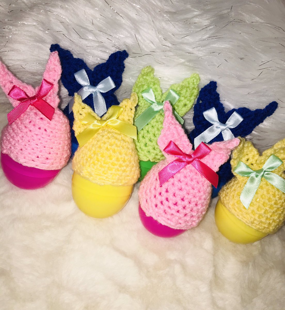 sandrac3105's tweet photo. Crocheted Easter Egg Cozies 🐣🐣 Have a good weekend everyone 🐣🐣 https://t.co/Zcmh86yejR