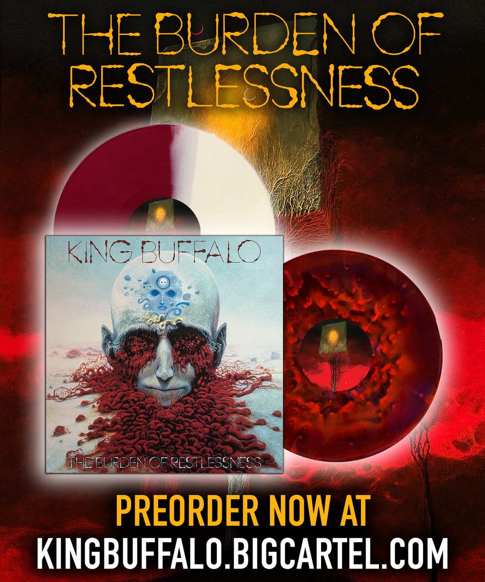 kingbuffaloband's tweet photo. PREORDERS START NOW: https://t.co/UYlvOXV4fb
TIX ON SALE: https://t.co/707MbkXNFB
#kingbuffalo #3recordsin2021 #theburdenofrestlessness #beksinski https://t.co/N3BwgpflBa