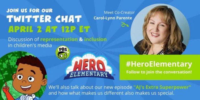 CoolChillMom's tweet photo. Don't miss the PBS KIDS #HeroElementary Twitter Party
hosted by @SwaywithSway TODAY , April 2 at 9am PT/ Noon ET, where we’ll be talking all about AJ, Hero
Elementary’s autistic member of the Sparks’ Crew.
#AD #Autism #WorldAutismAwarenessDay2021 https://t.co/kZQ8Yl9Jt4