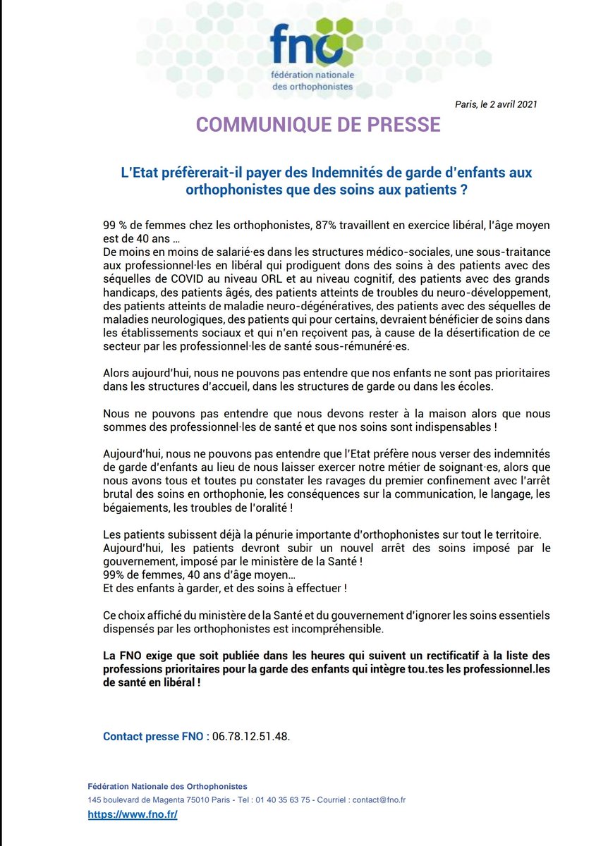 orthophonistes's tweet photo. #orthophonistes oubliés, profession de santé non essentielles, les patients apprécieront !! @Matignon @Sante_Gouv @EmmanuelMacron https://t.co/jhSTIfUPEt