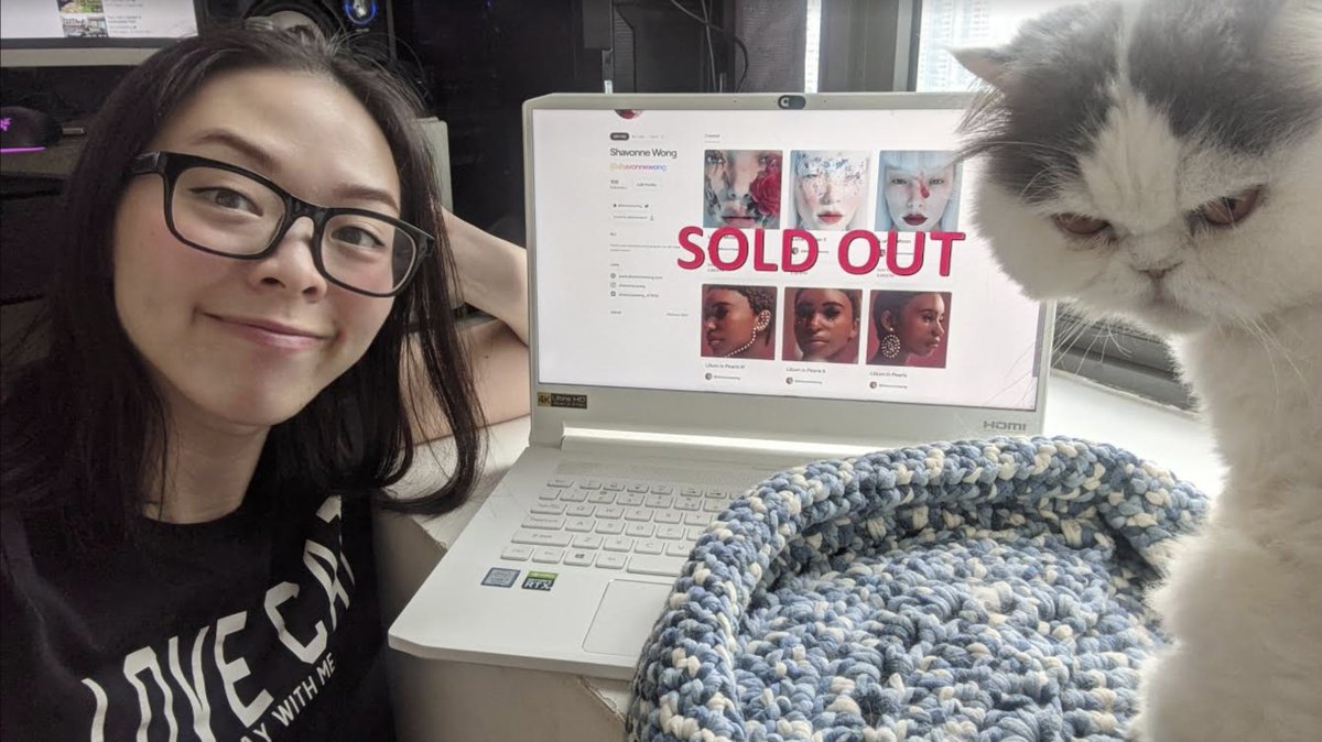 shavonnewong_'s tweet photo. My minted works are officially sold out! Cat seems even more unimpressed now though ๐
#NFTs
Thank you so much to all my collectors/bidders. You guys are freakin awesome ๐
@Goltra @ChampagneMan @AnestiDhima @keirsim @seedphrase #IWAB @Signalnoise
Time for Disney+ watching now! https://t.co/4LvXdKVqEA